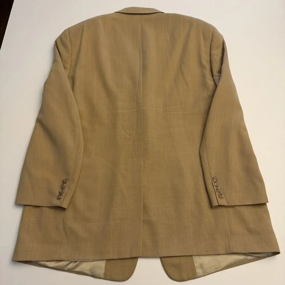 Vintage Burberry London Mens 50S Tan Wool Sport Coat Blazer USA Made